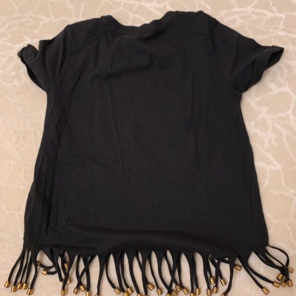 Maje gold beaded fringe t shirt - Picture 2 of 4